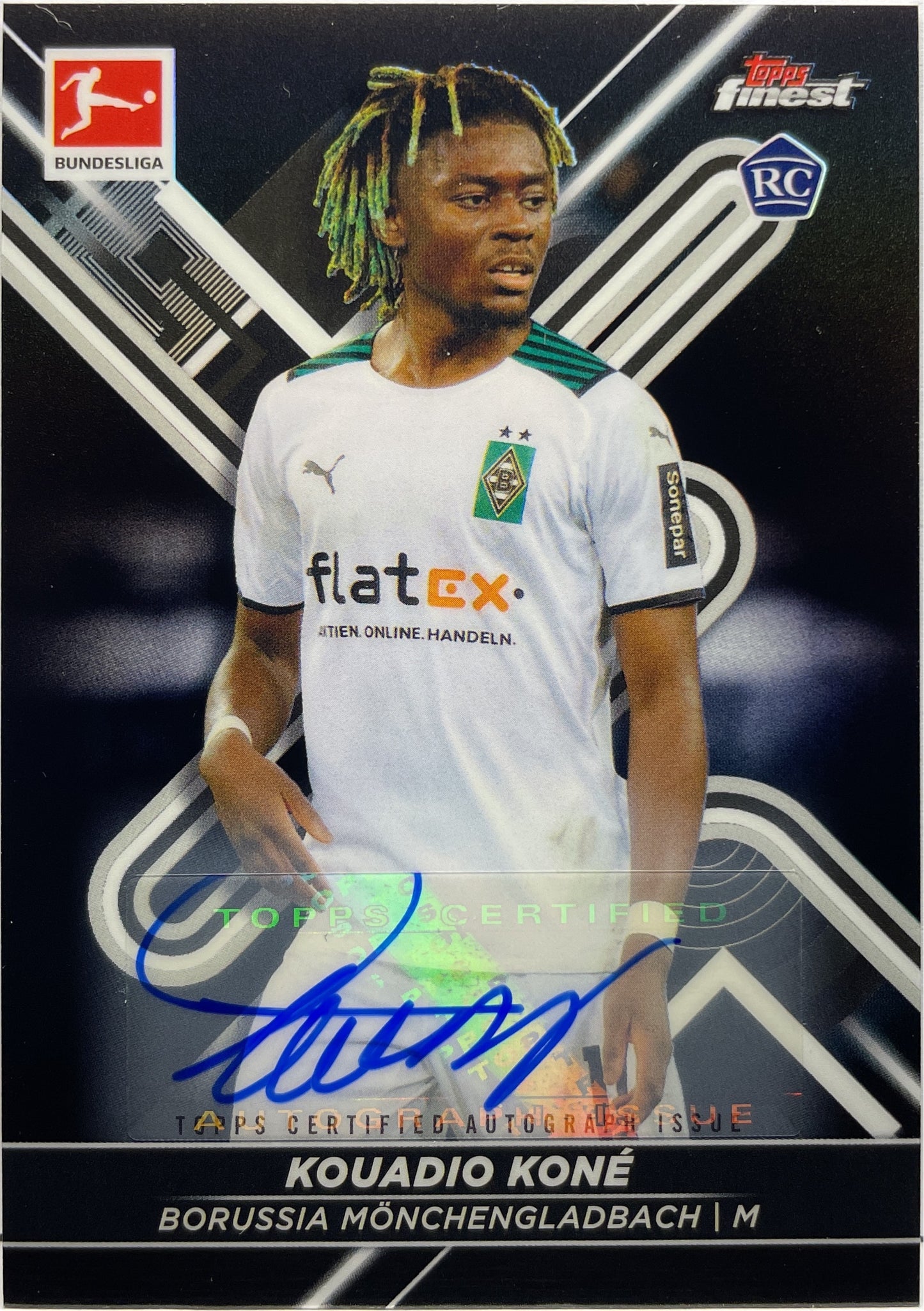 Kouadio Kone 80/250 Rookie Autograph Black Topps Finest Bundesliga 2021/22