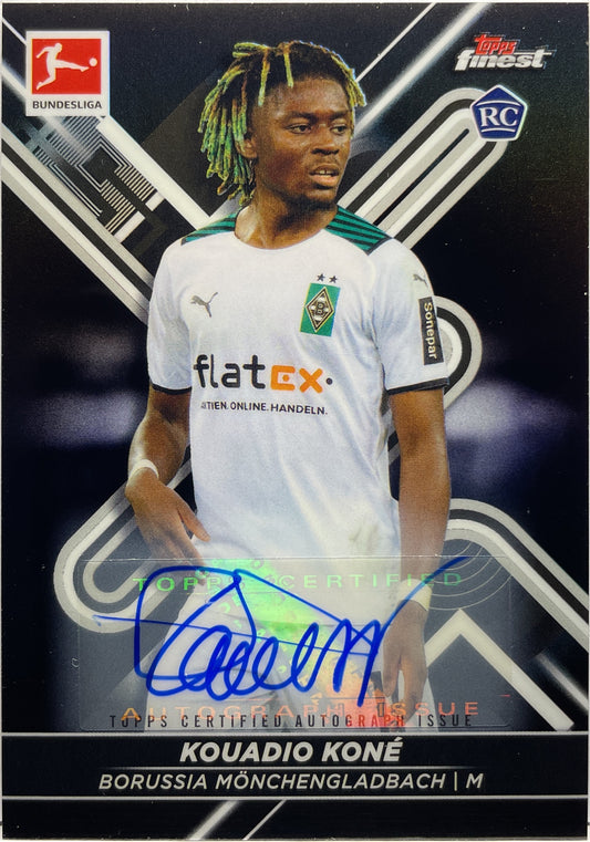 Kouadio Kone 10/250 Rookie Autograph Black Topps Finest Bundesliga 2021/22