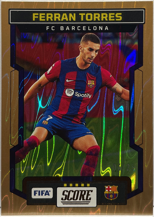Ferran Torres 6/25 Bronze Swirl Panini Score Fifa 2023/24