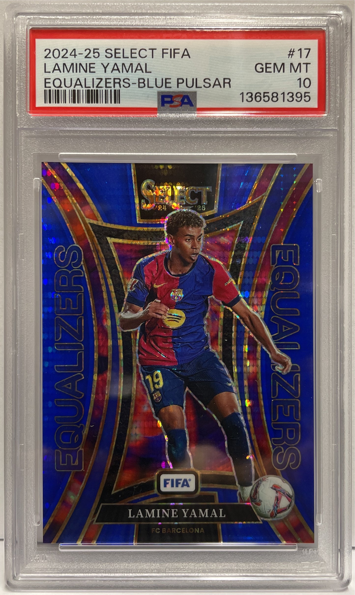 Lamine Yamal Equalizers Blue Pulsar Panini Select Fifa 2024/25 PSA 10