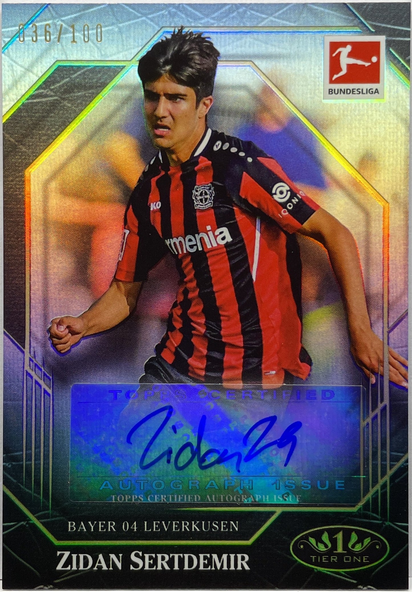 Zidan Sertdemir 36/75 Rookie Autograph Topps Tier 1 Bundesliga 2021/22