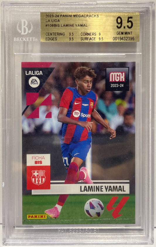Lamine Yamal Rookie Panini Megacrack La Liga 2023/24 Beckett 9.5