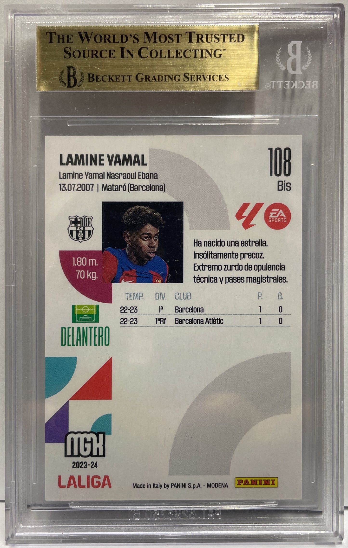 Lamine Yamal Rookie Panini Megacrack La Liga 2023/24 Beckett 9.5