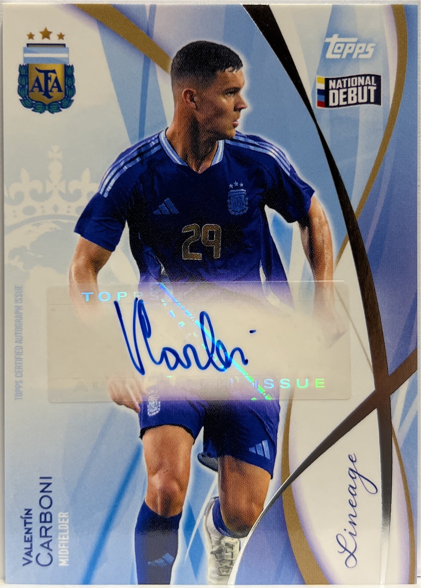 Valentin Carboni Autograph National Debut Topps Lineage Argentina 2024