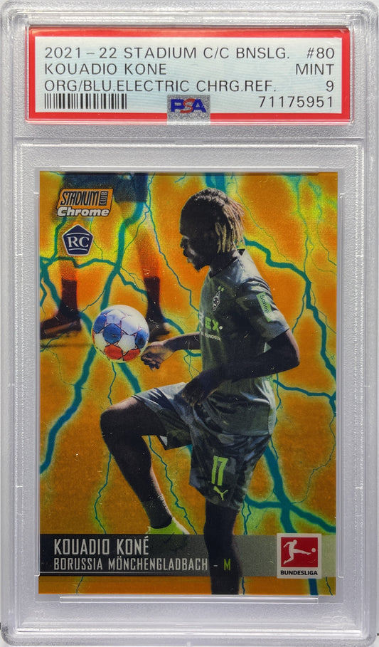 Kouadio Kone 6/10 Rookie Orange Blue Electric Charge - Topps Stadium Chrome Bundesliga 2021/22