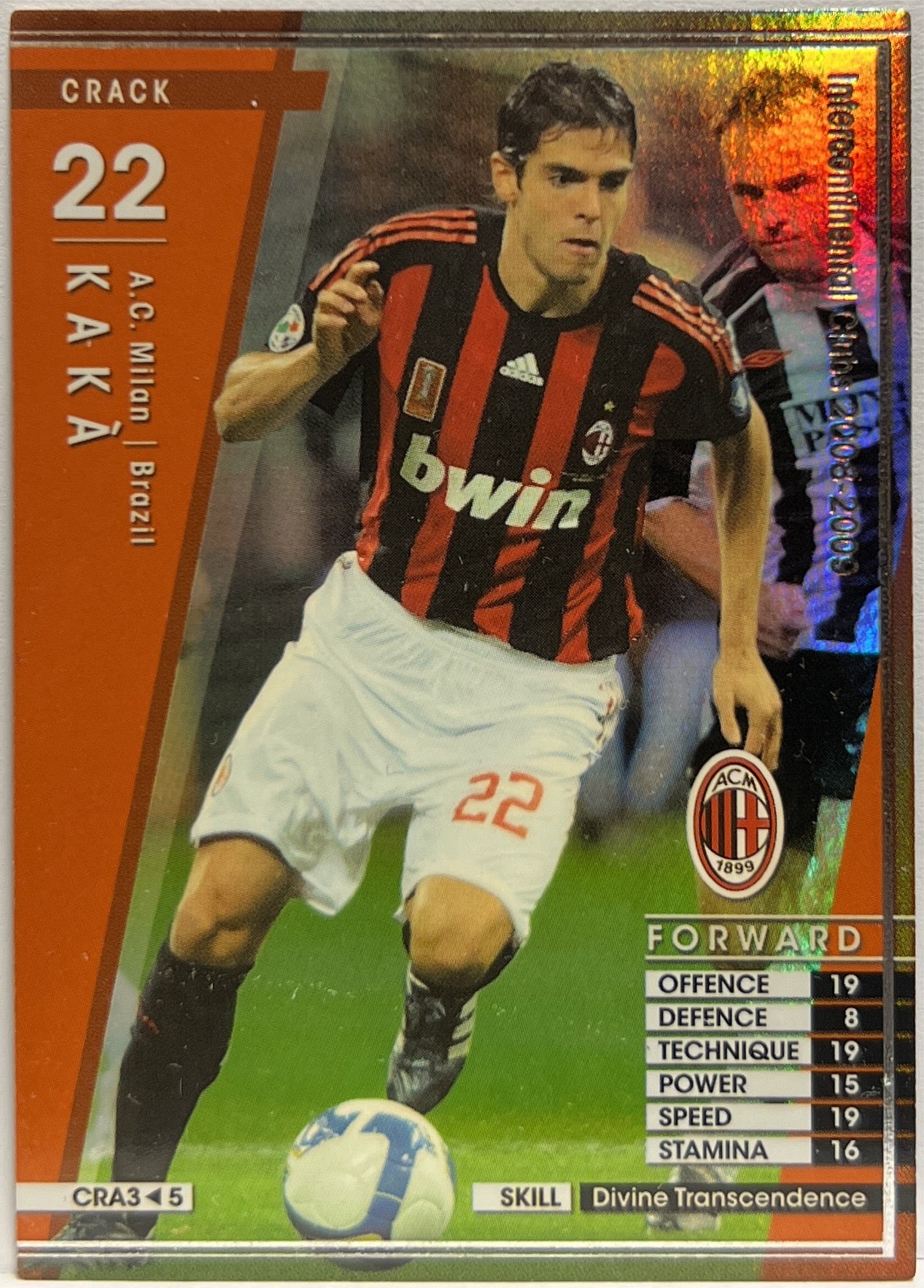 Kaka Orange Foil Panini Crack Intercontinental Clubs 2008/09