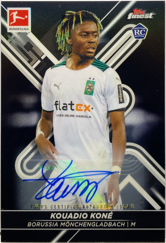 Kouadio Kone 57/250 Rookie Autograph Black Topps Finest Bundesliga 2021/22