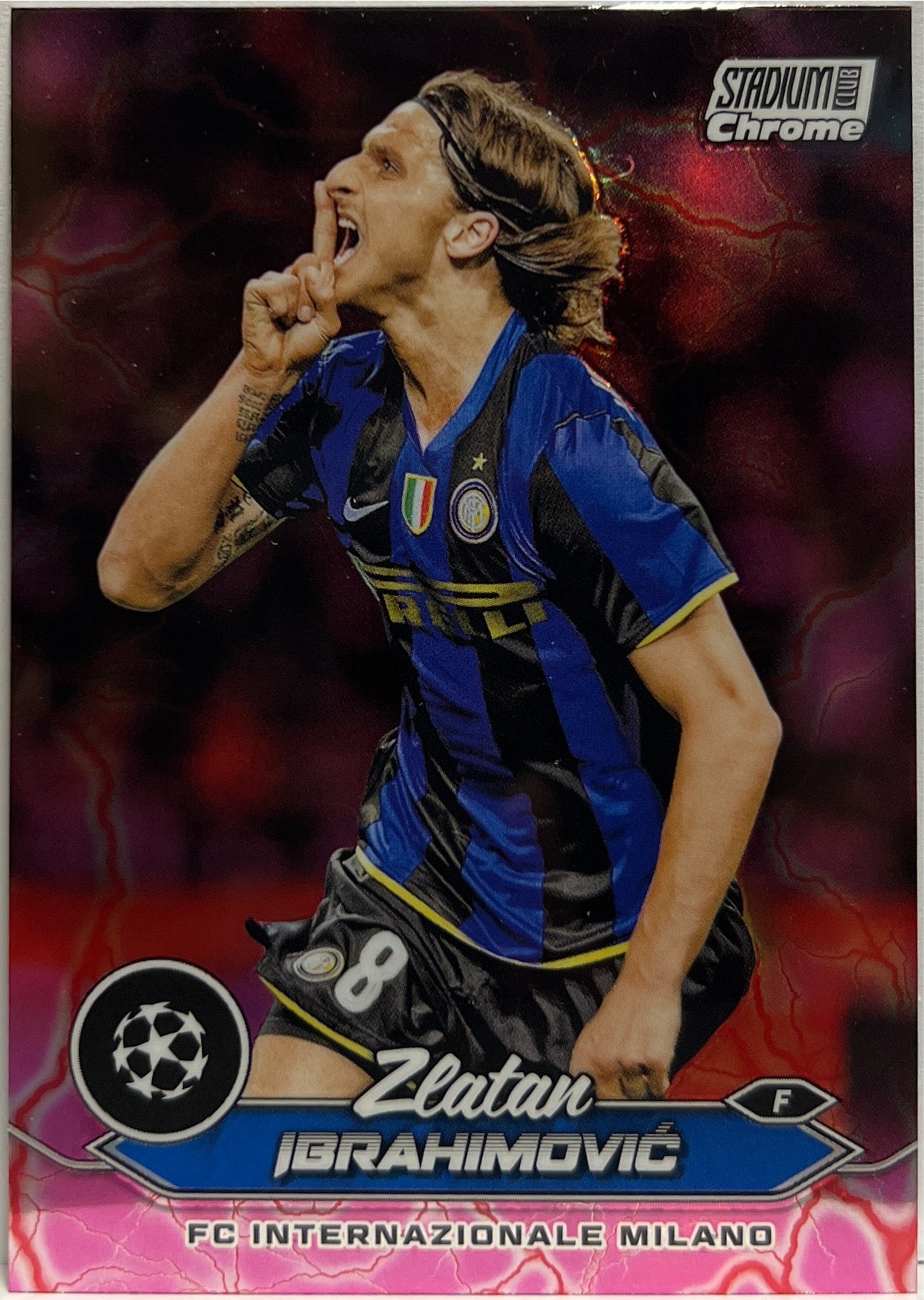 Zlatan Ibrahimovic Pink Red Electric Charge Topps Stadium Chrome 2023/24