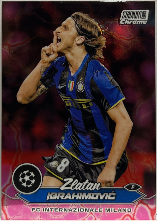 Zlatan Ibrahimovic Pink Red Electric Charge Topps Stadium Chrome 2023/24