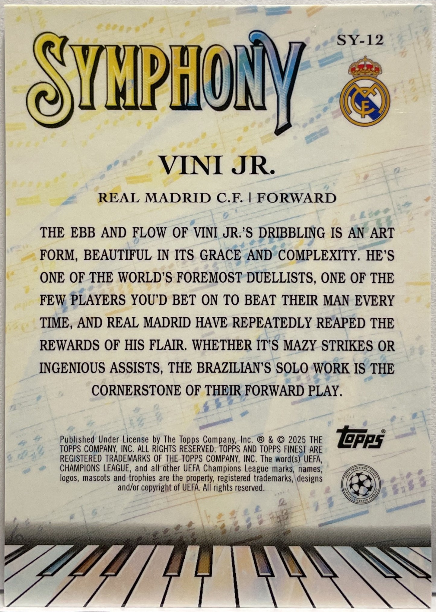 Vini Jr 127/150 Symphony Blue Topps Finest UCC 2024/25