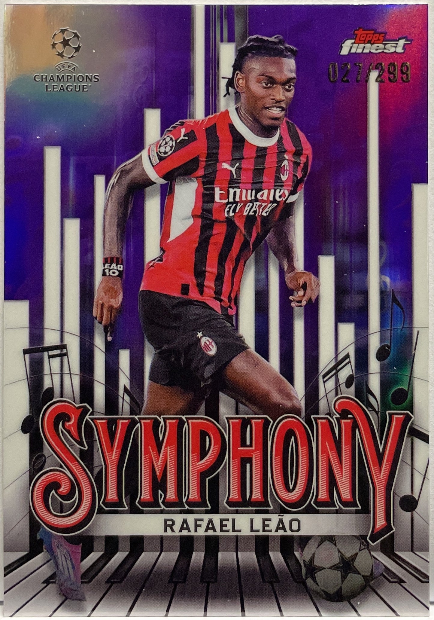 Rafael Leao 27/299 Symphony Purple Topps Finest UCC 2024/25