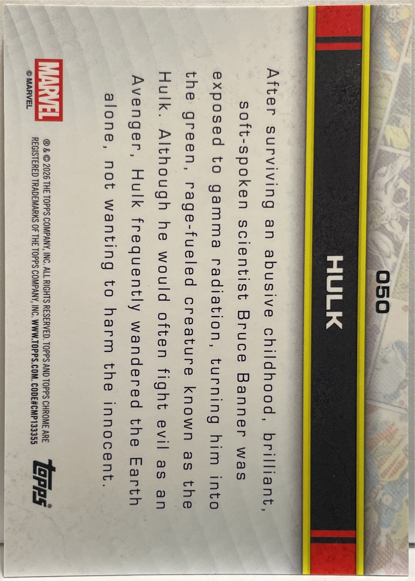 Mancolista-Set Base-Topps Chrome Marvel Comics 2026 Parte 1 (1-100)