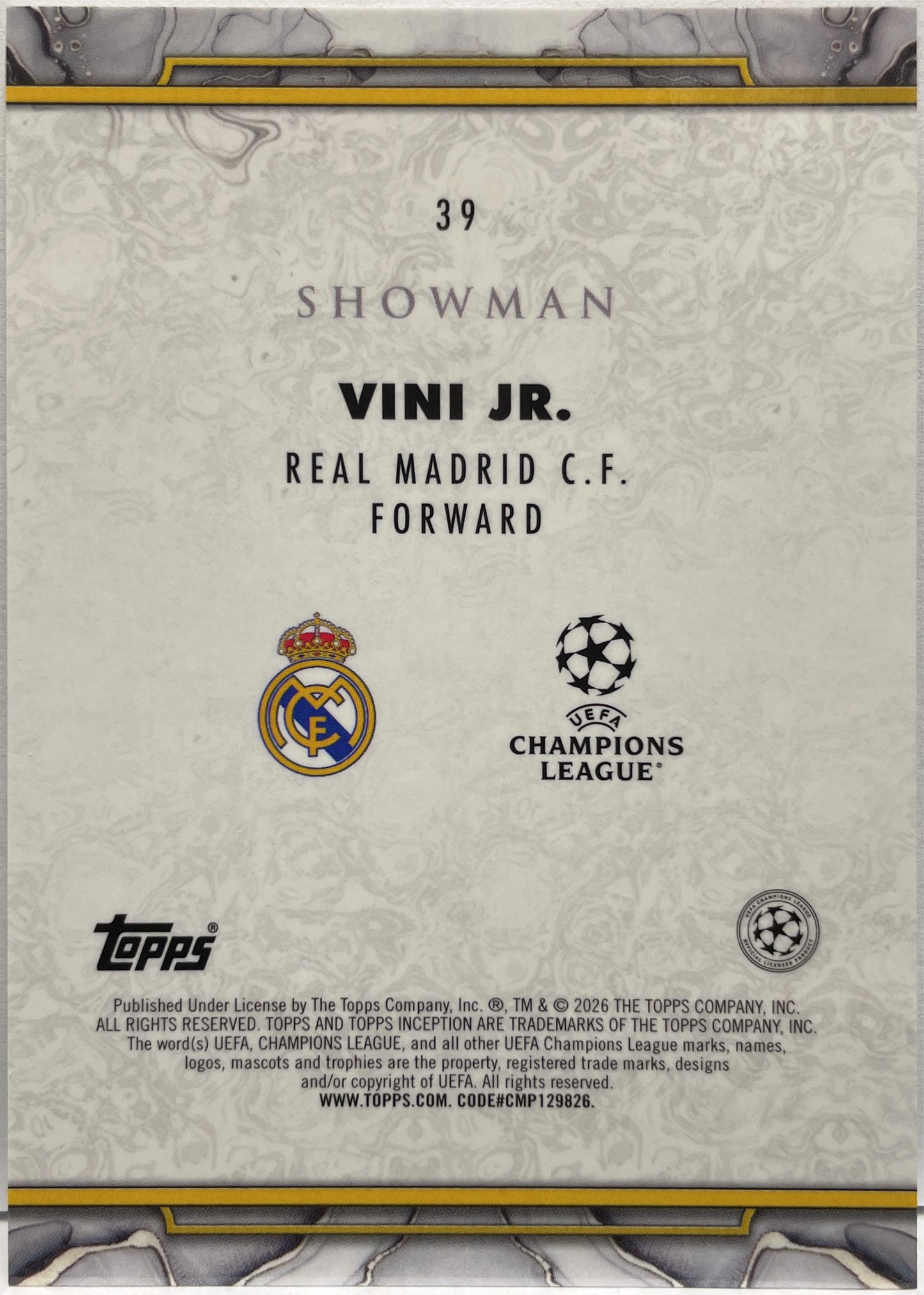 Vini Jr Topps Showman Inception 2025/26