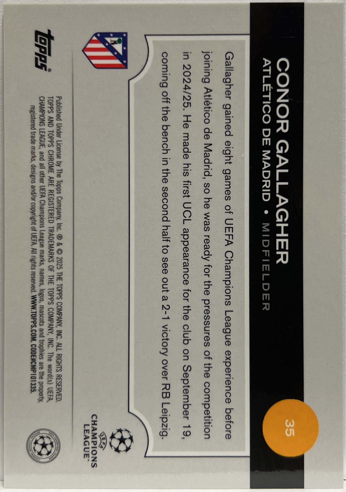 Conor Gallagher 1/11 I/XI Topps Chrome UCC 2024/25