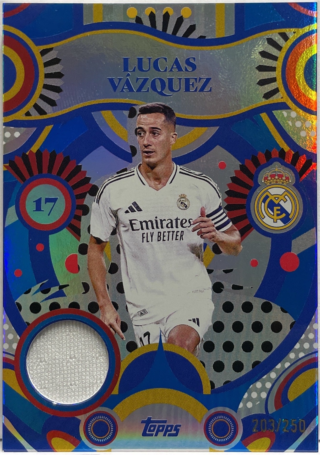 Lucas Vazquez 203/250 Patch Worn Flamenco Relic Topps Real Madrid Team Set 2024/25