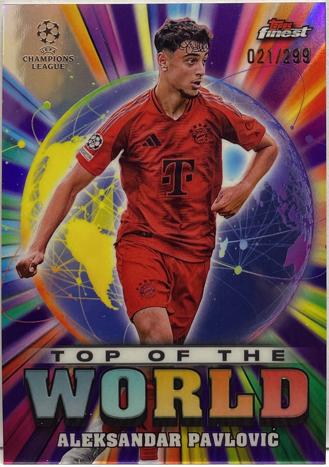 Aleksander Pavlovic 21/299 Top Of The World Ourple Topps Finest UCC 2024/25