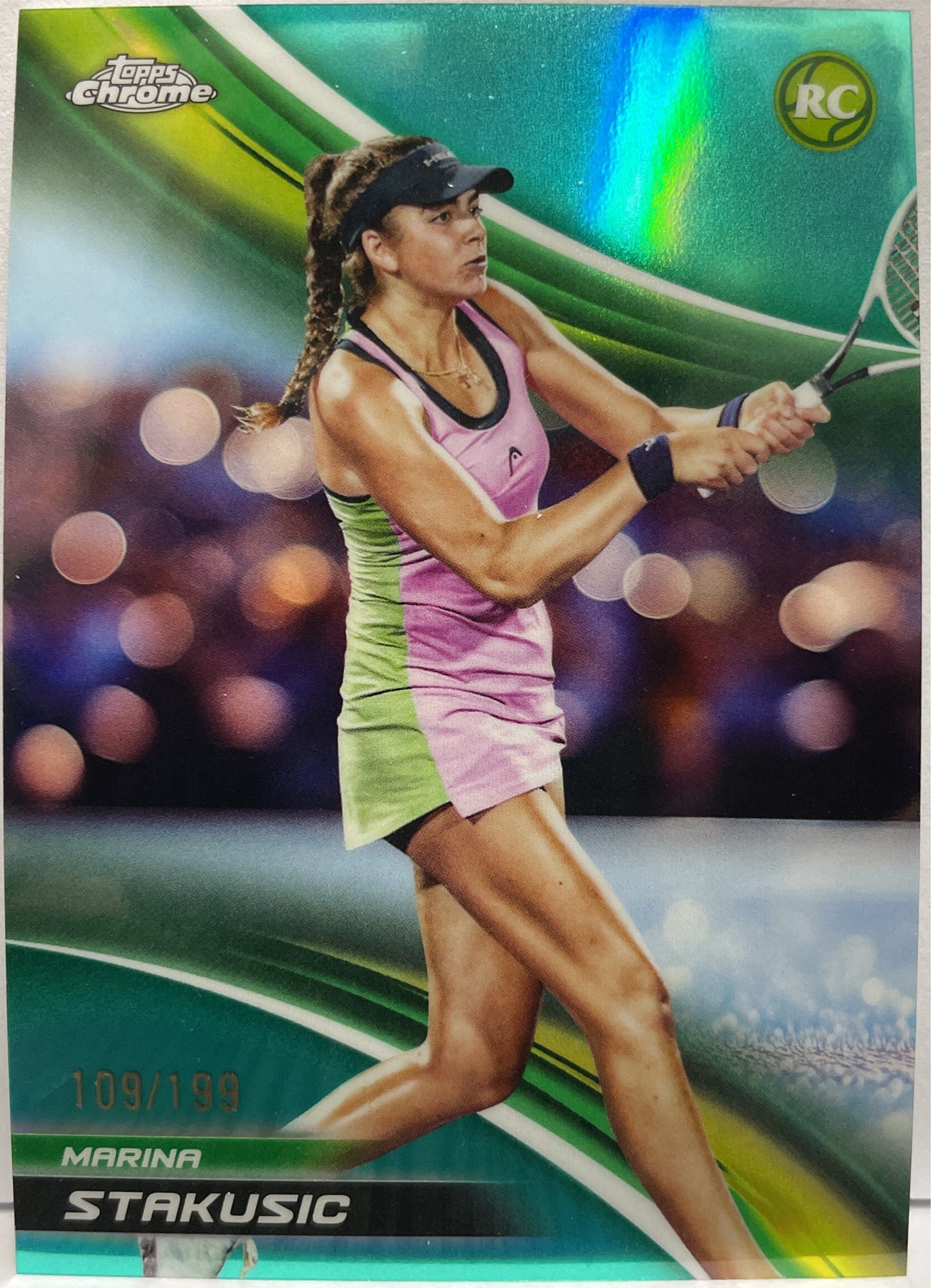 Marina Stakusic 109/199 Rookie Aqua Topps Chrome Tennis 2025