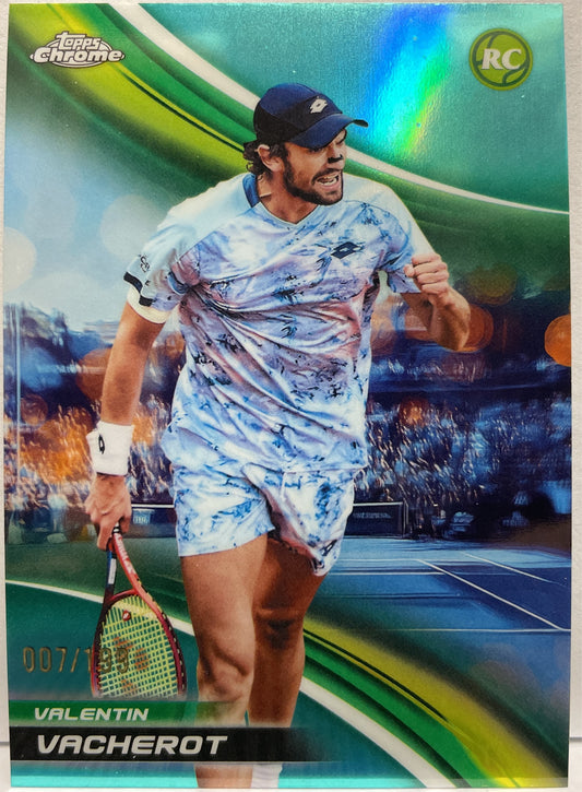 Valentin Vacherot 7/199 Rookie Aqua Topps Chrome Tennis 2025