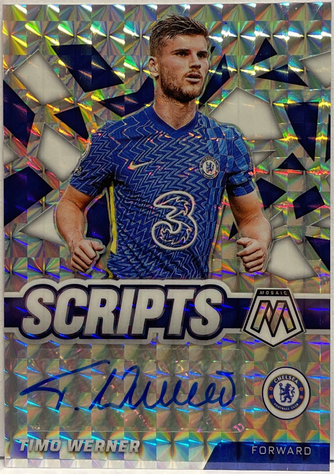 Tio Werner Autograph Scripts Panini Mosaic Premier League 2021/22