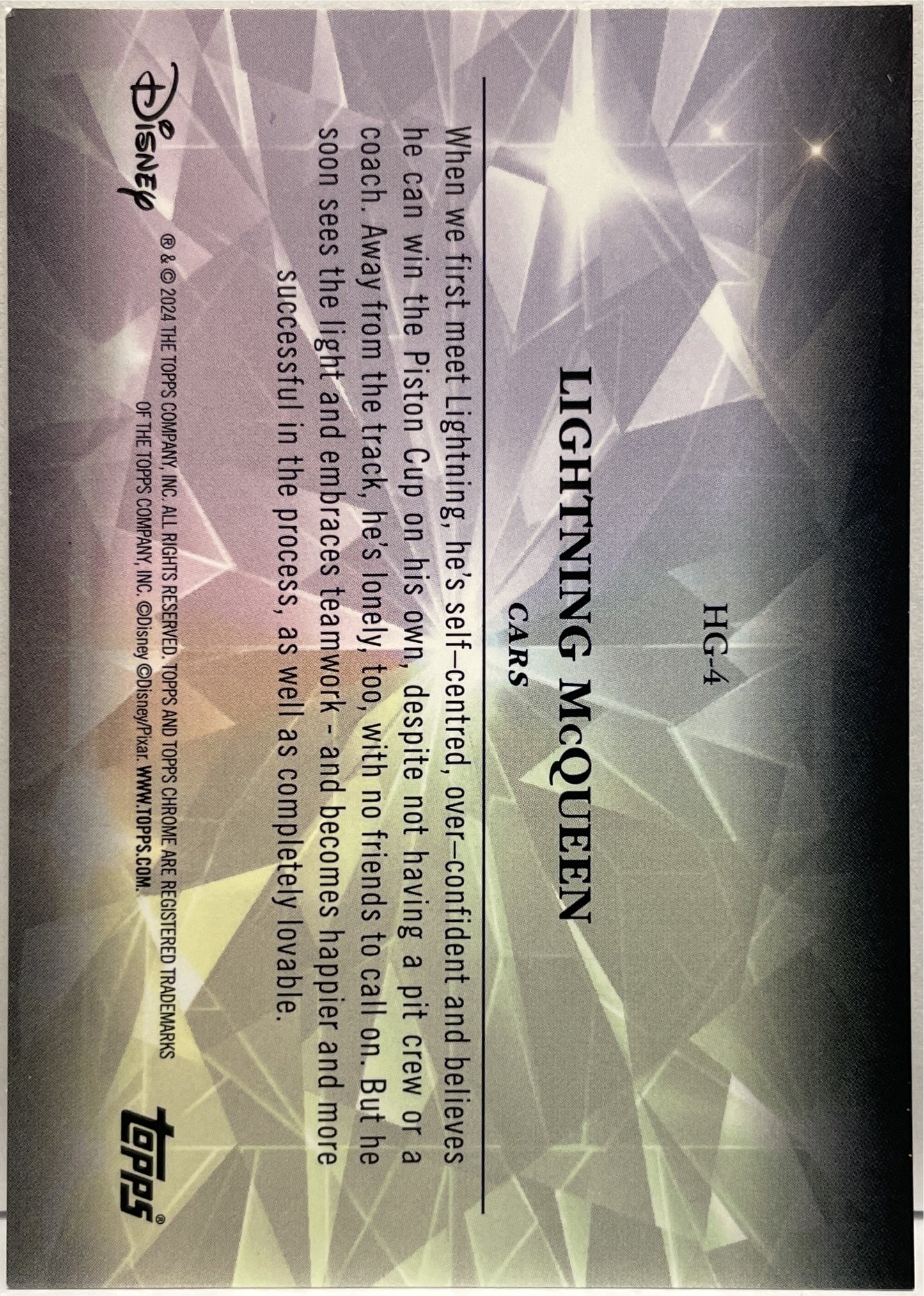 Lightning McQueen 7/10 Hidden Gem Black Topps Chrome Disney 2024