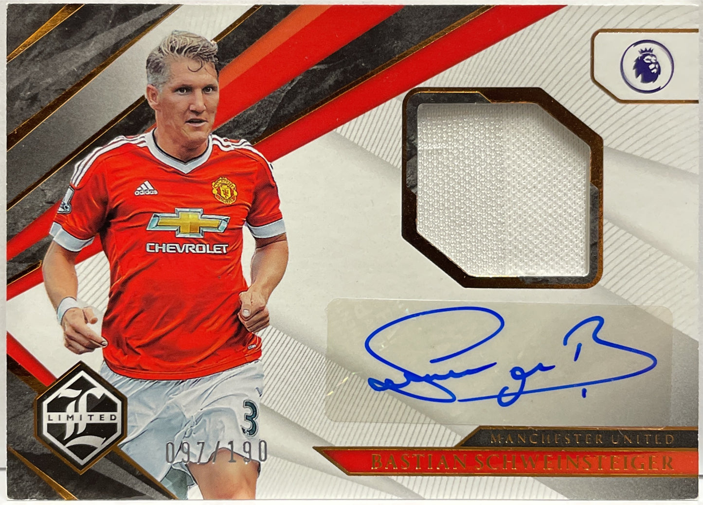 Bastian Schweinsteiger 97/190 Patch Worn Autograph Panini Chronicles Premier League 2022/23
