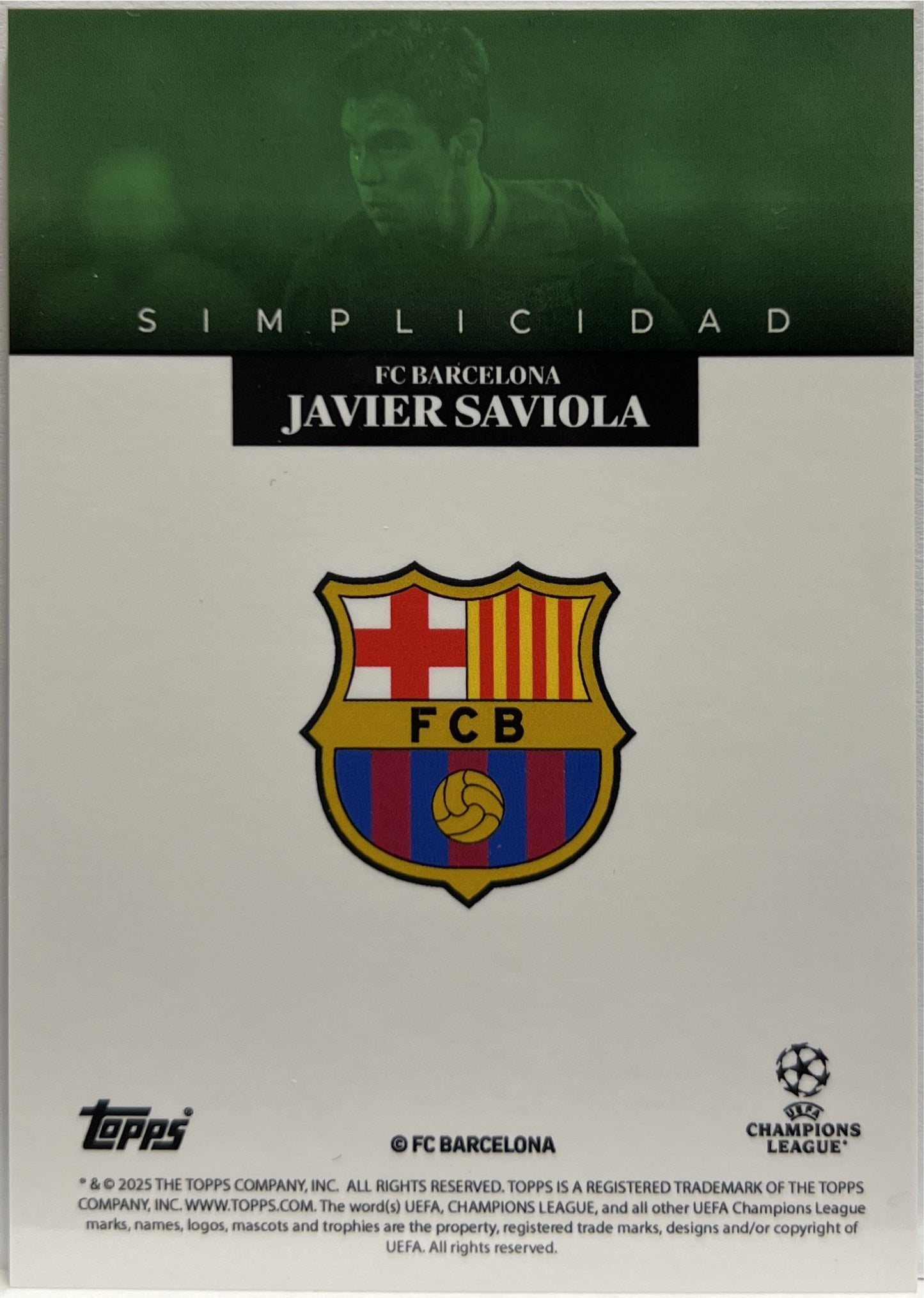 Javier Saviola 67/99 Leyendas Green Topps Simplicidad 2024/25