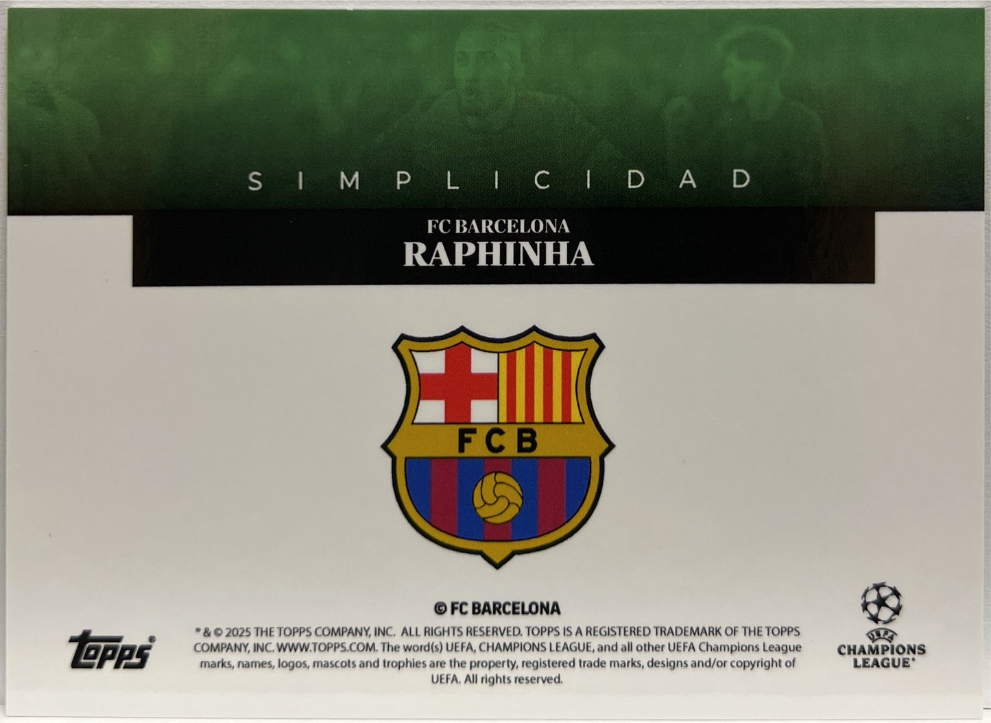 Raphinha 48/99 La Emocion Green Topps Simplicidad 2024/25