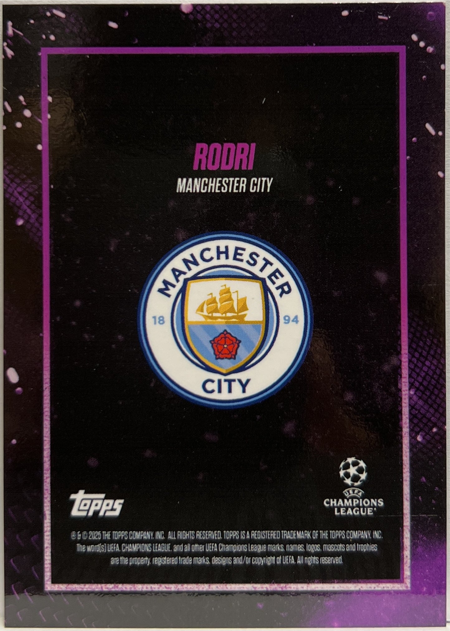 Rodri 13/25 Topps Showtime 2024/25