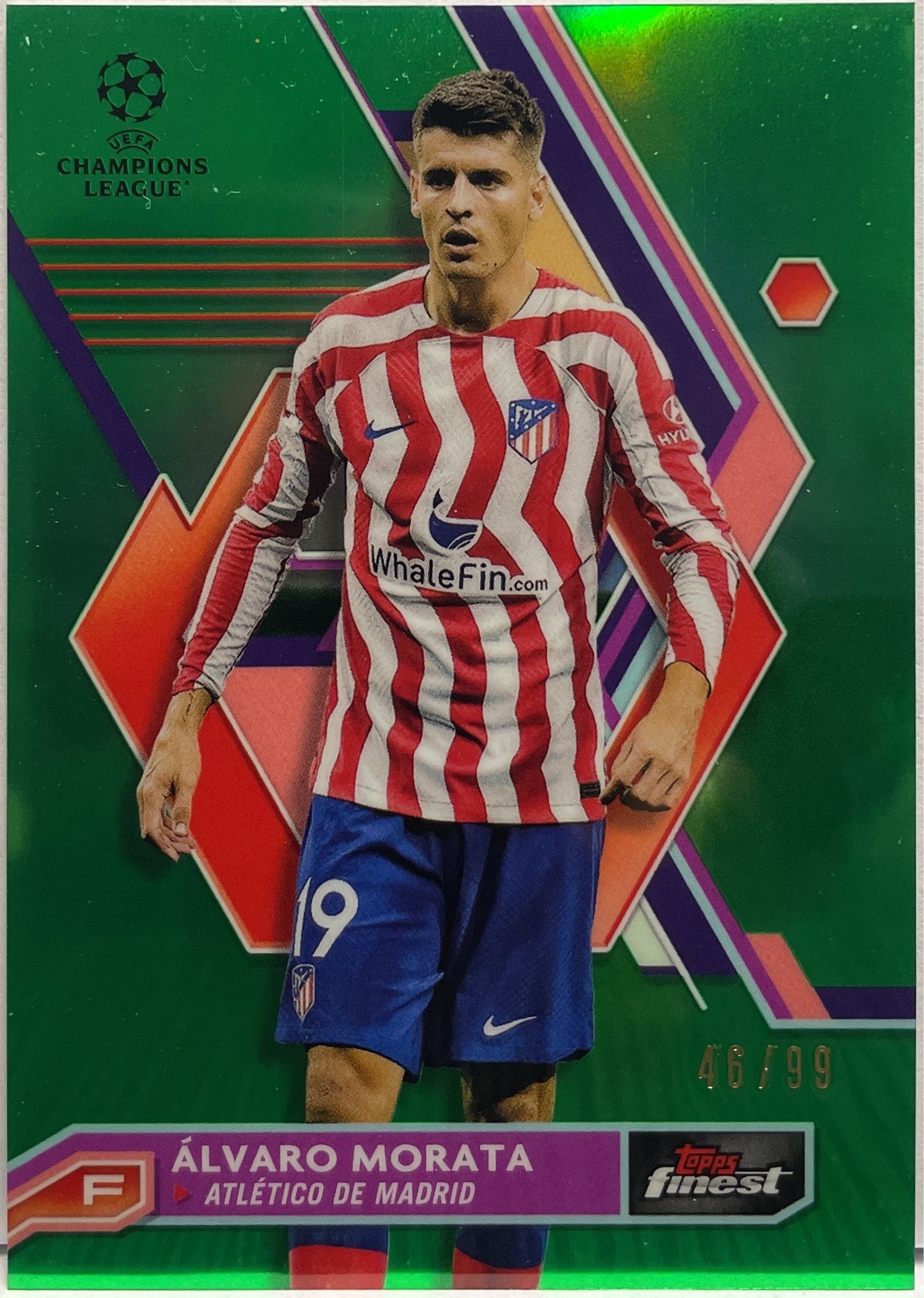 Alvaro Morata 46/99 Green Topps Finest UCC 2022/23