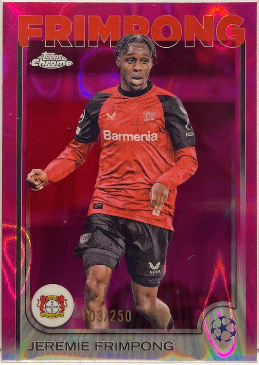 Jeremie Frimpong 103/250 Pink Lava Topps Chrome UCC 2024/25