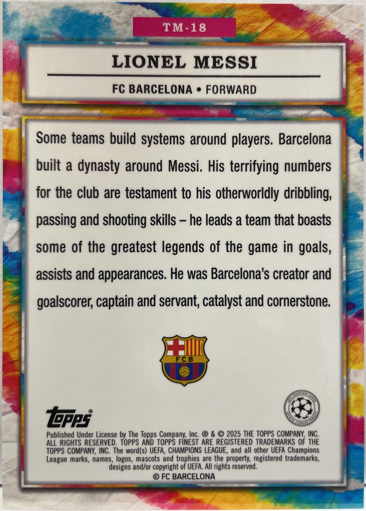 Lionel Messi The Man Topps Finest UCC 2024/25