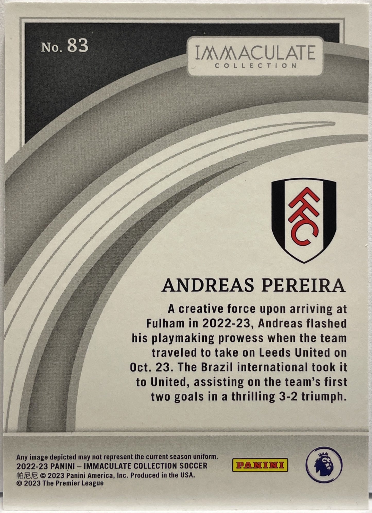 Andreas Pereira 32/75 Panini Immaculate 2022/23