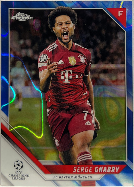 Serge Gnabry Blue Wave Topps Chrome UCL 2021/22