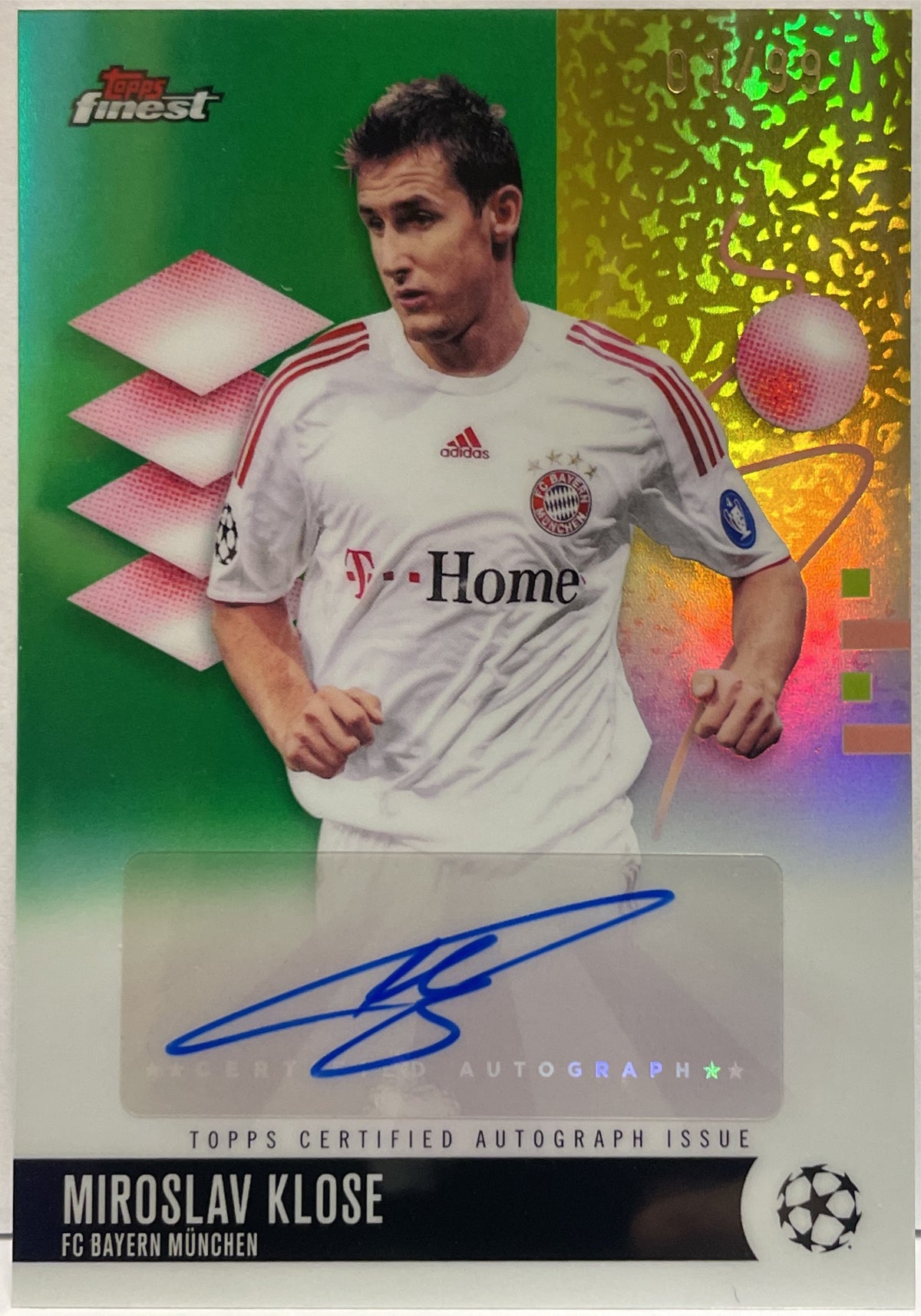 Miroslav Klose 1/99 Autograph Green Topps Finest UCC 2025/26