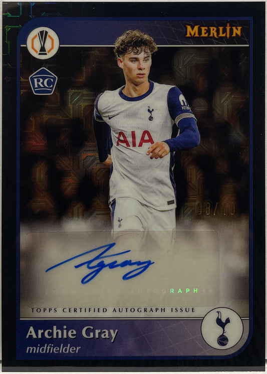Archie Gray 8/10 Rookie Autograph Black Mojo Topps Chrome UCC 2024/25