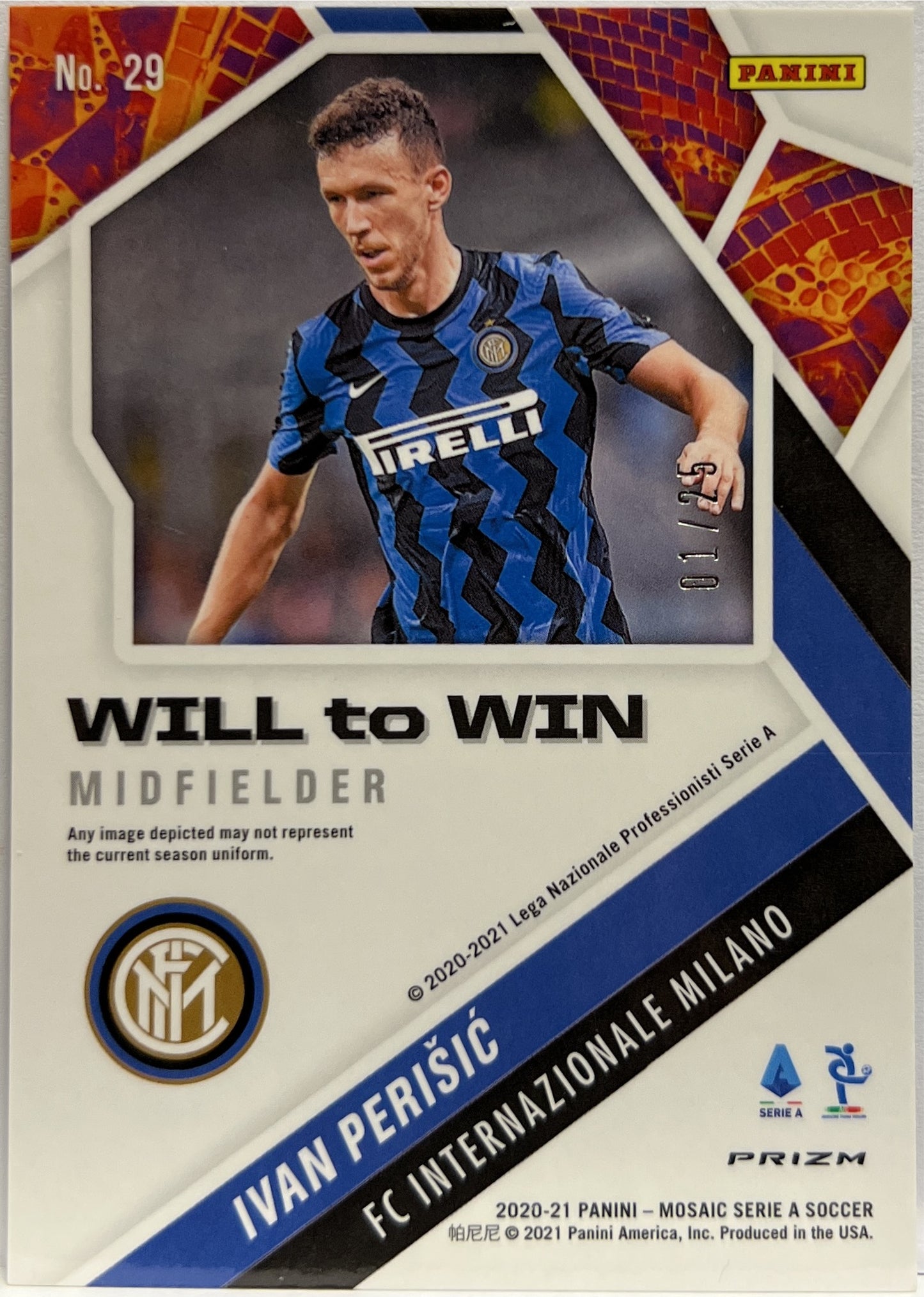 Ivan Perisic 1/25 Will To Win White Mosaic Serie A 2020/21