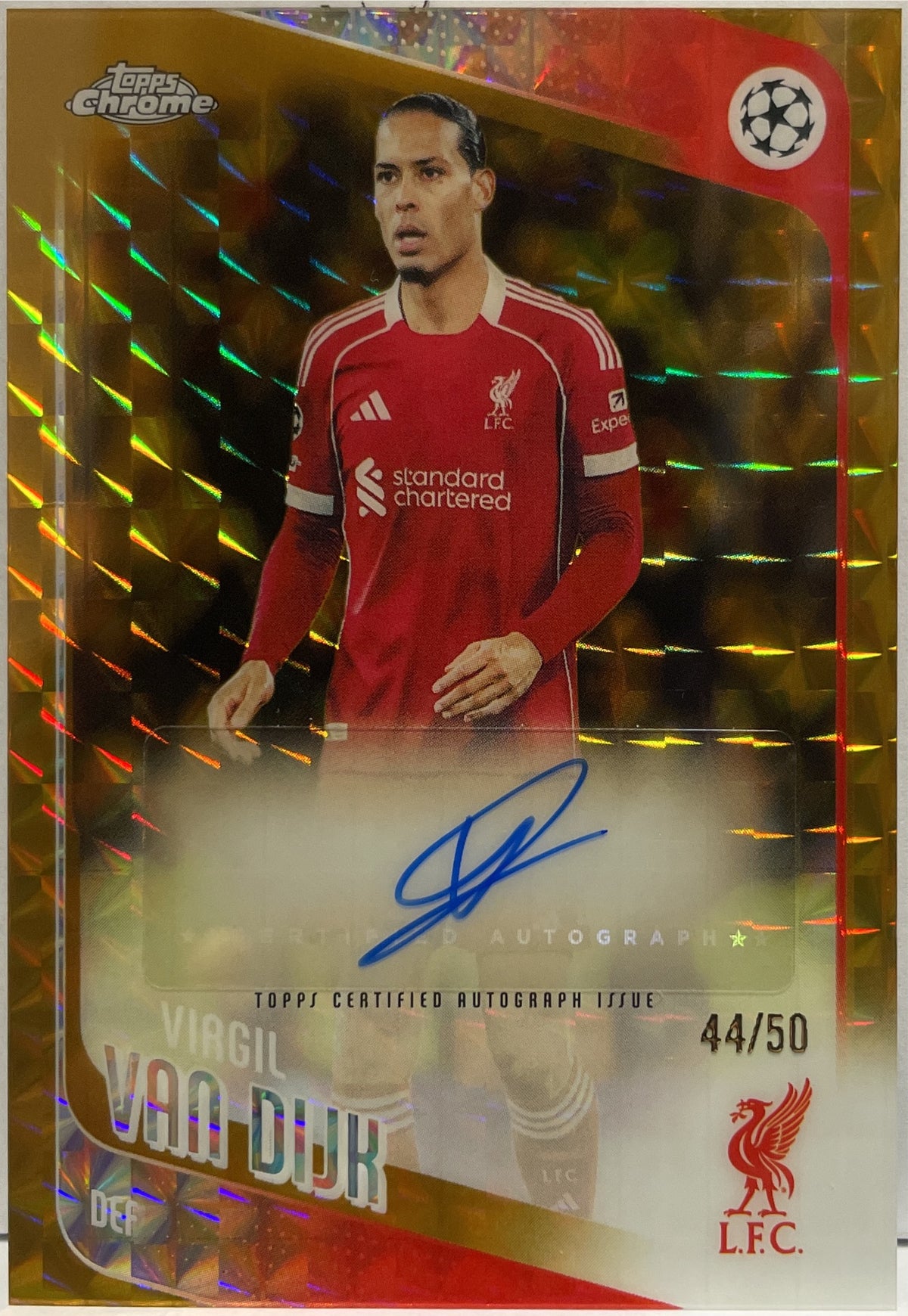 Virgil Van Dijk 44/50 Autograph Gold Geometric Topps Chrome UCC 2025/26