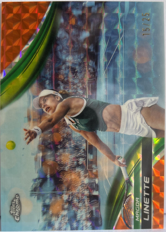 Magda Linette 15/25 Orange Geometric Topps Chrome Tennis 2025