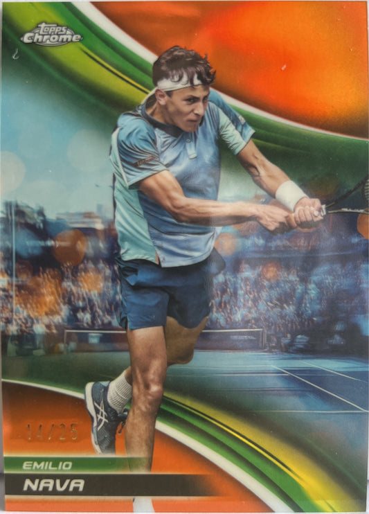 Emilio Nava 14/25 Orange Topps Chrome Tennis 2025