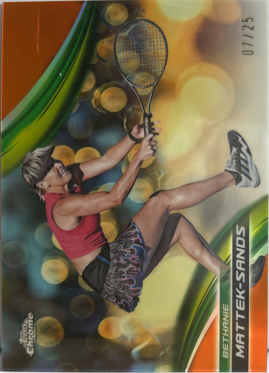 Bethanie Mattek Sands 7/25 Orange Topps Chrome Tennis 2025
