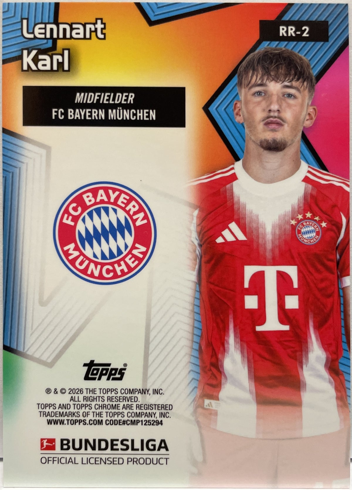 Lennart Karl All Etch Rookie Rush Topps Chrome Bundesliga 2025/26
