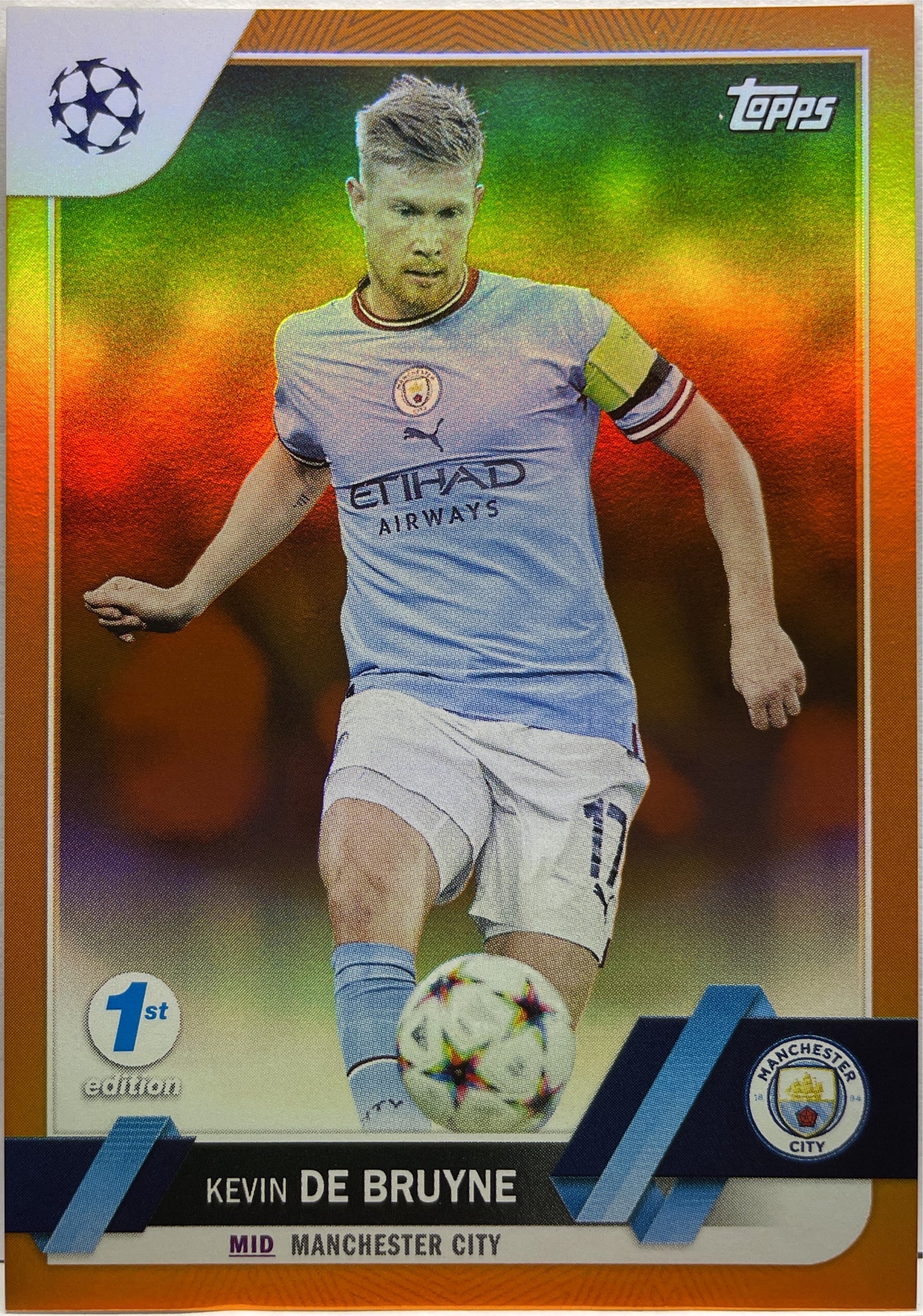 Kevin De Bruyne 15/25 Orange Topps UCC 1ST Edition 2022/23