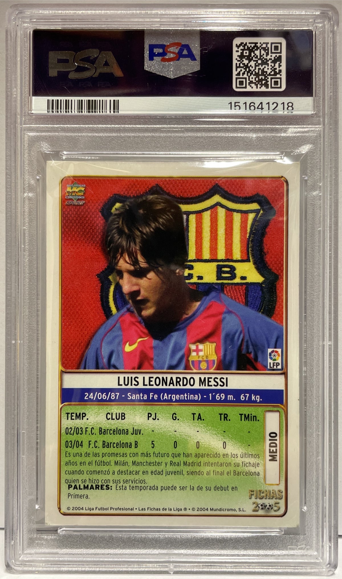 Lionel Messi Mundicromo La Liga 2004 PSA 4