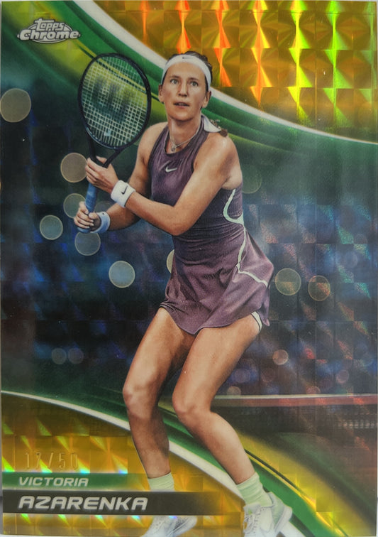 VIctoria Azarenka 17/50 Gold Geometric Topps Chrome Tennis 2025
