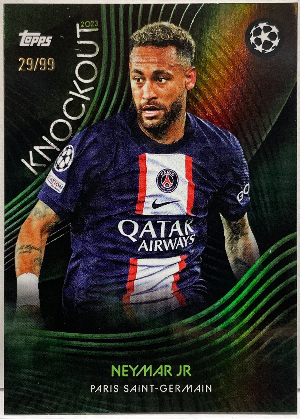 Neymar Jr 29/99 Green Topps Knockout 2022/23