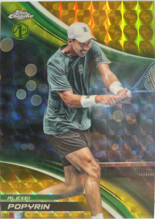 Alexei Popyrin 33/50 1ST Gold Geometric Topps Chrome Tennis 2025
