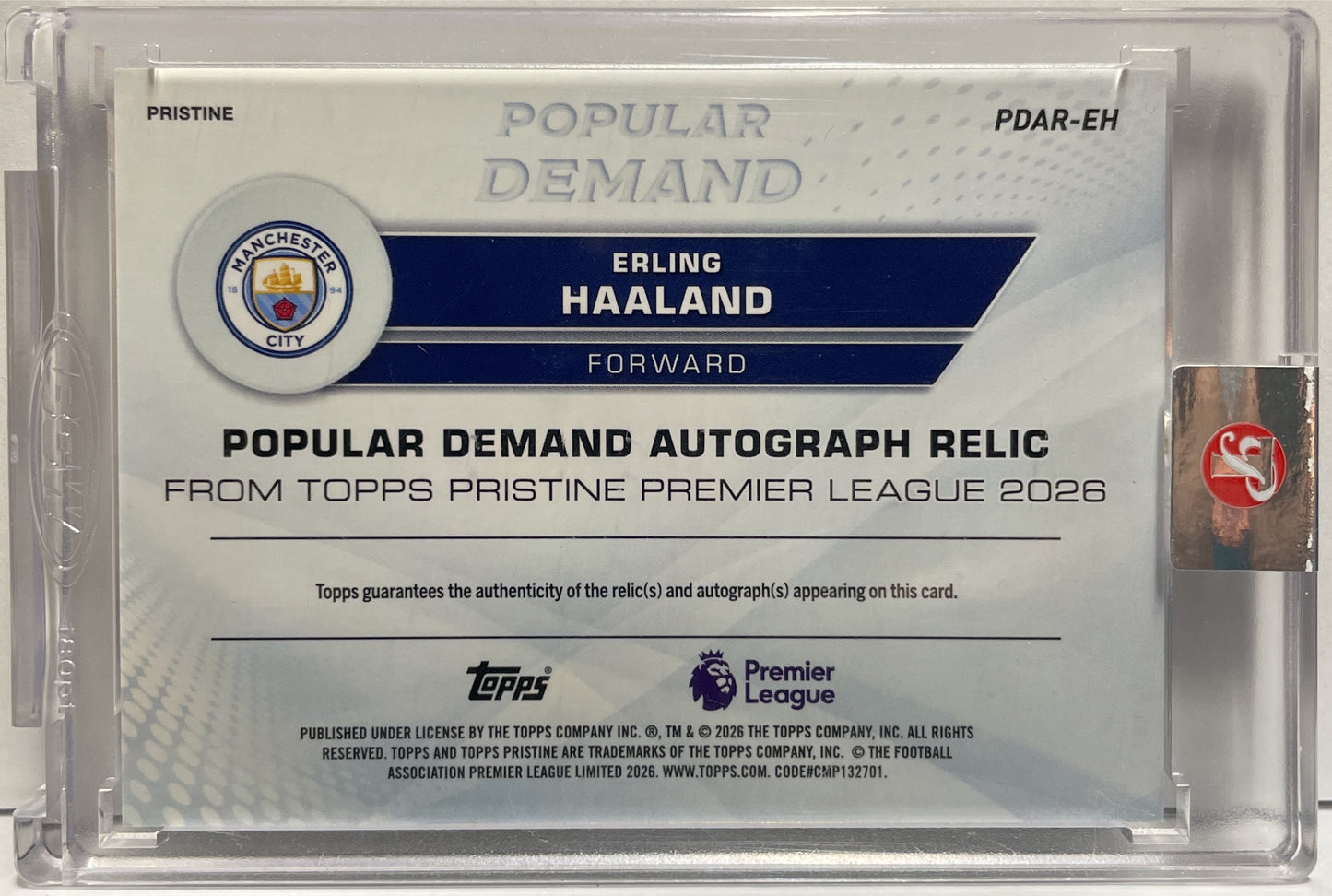Erling Haaland 36/75 Patch Autograph Popular Demand Topps Pristine EPL Premier League 2025/26