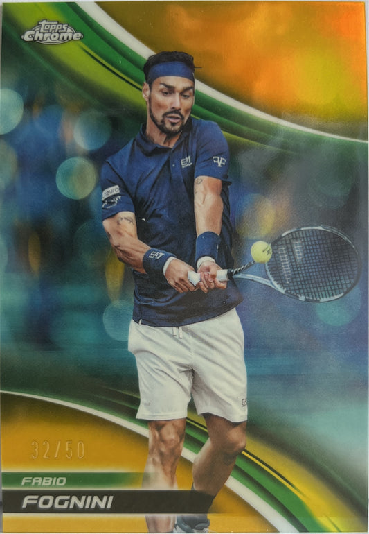 Fabio Fognini 32/50 Gold Topps Chrome Tennis 2025