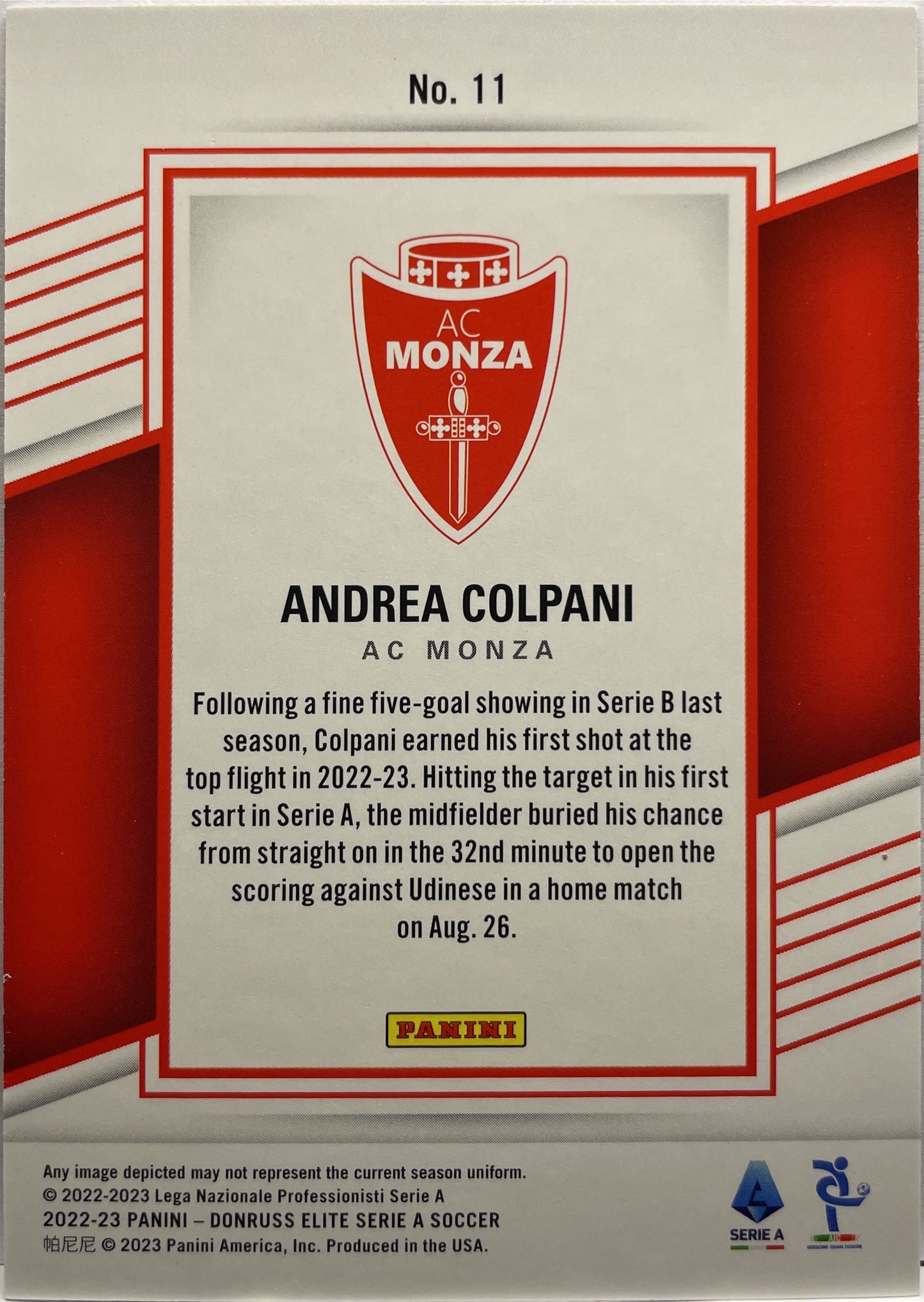 Andrea Colpani 6/71 Rookie Donruss Elite Serie A 2022/23