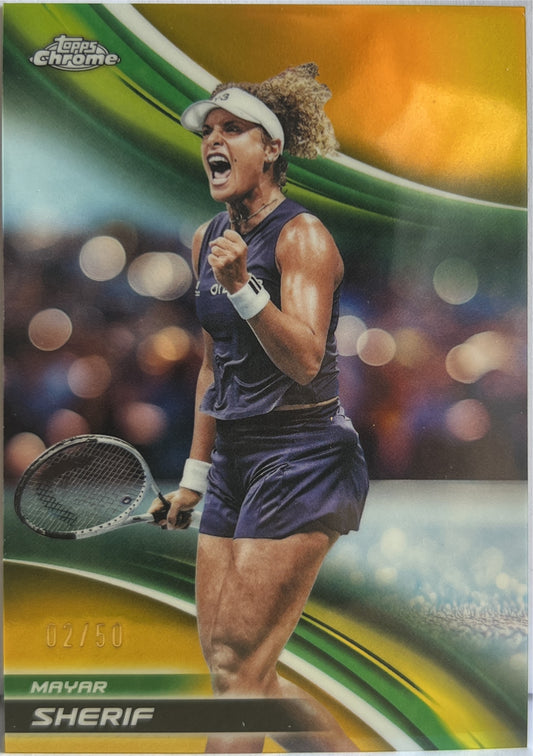 Mayar Sherif 2/50 Gold Topps Chrome Tennis 2025